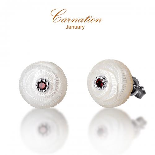 Carnation Pearl Flower Earrings